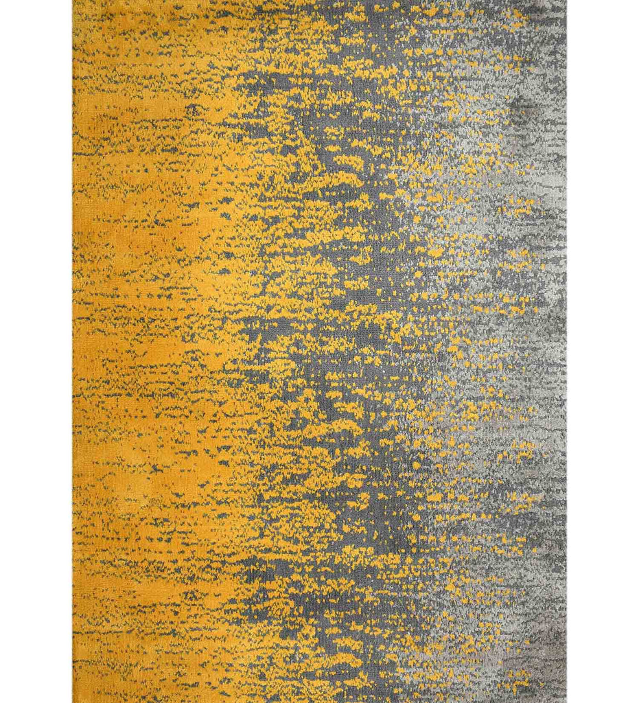 Yellow Abstract Polyester Carpet