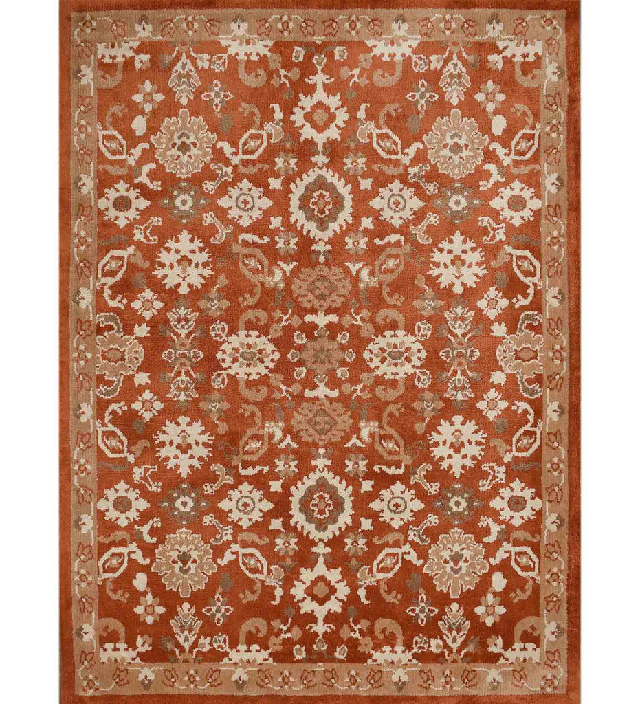 Orange Traditional Polyester Carpet
