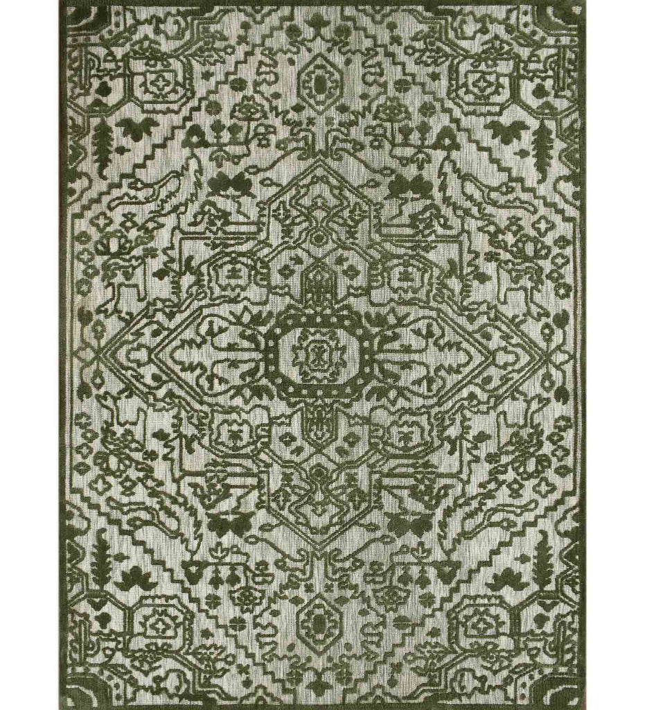 Green Traditional Polyester Carpet