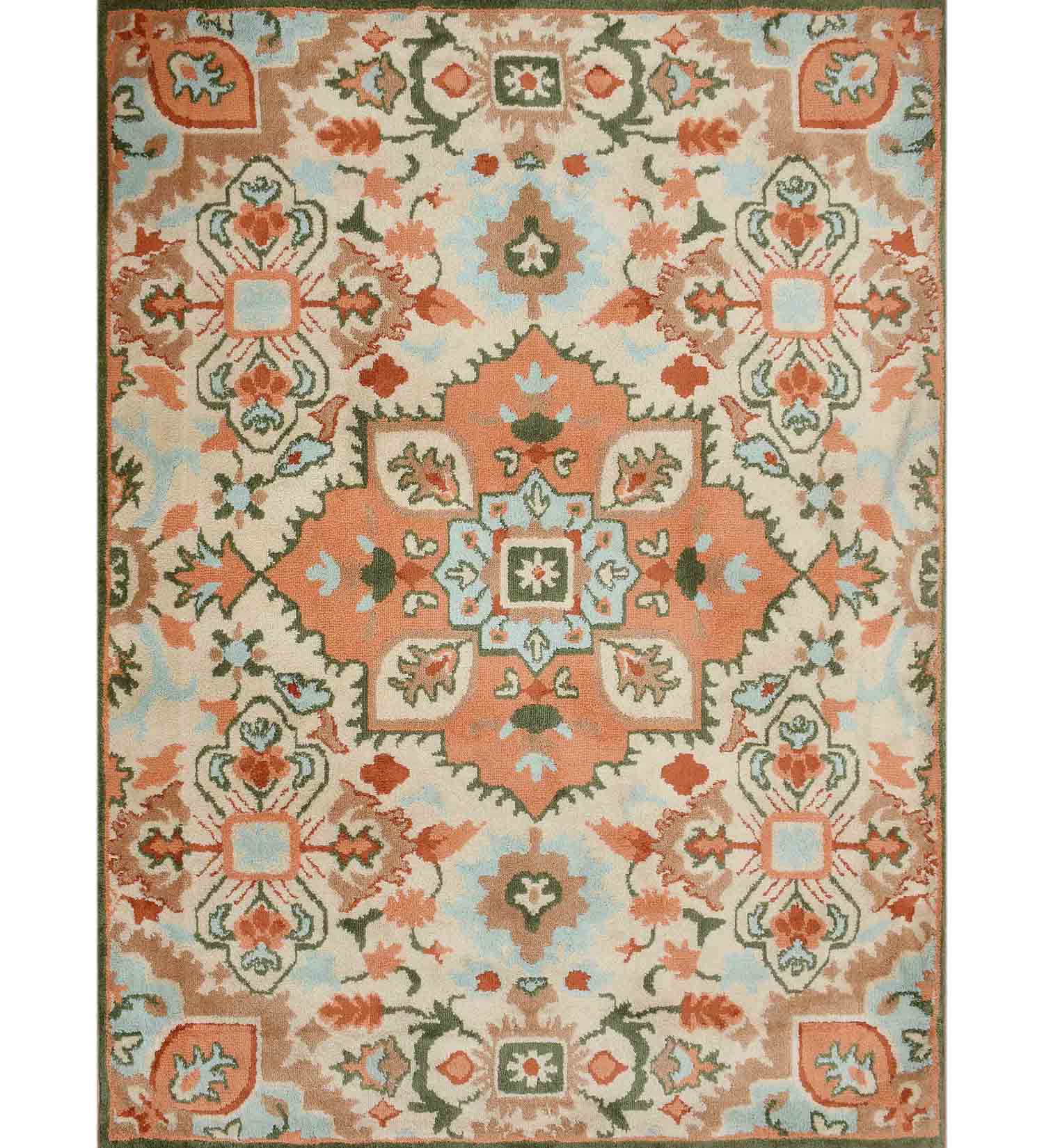 Peach Traditional Polyester Carpet – PrestoBazaar