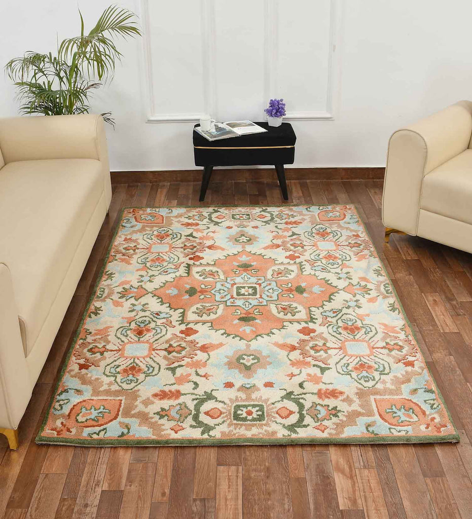 Peach Traditional Polyester Carpet – PrestoBazaar