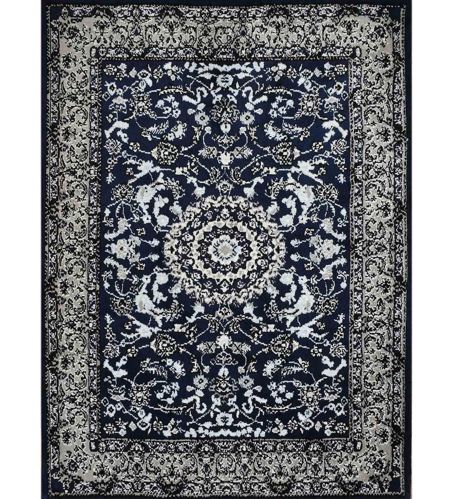 Blue Traditional Polyester Carpet