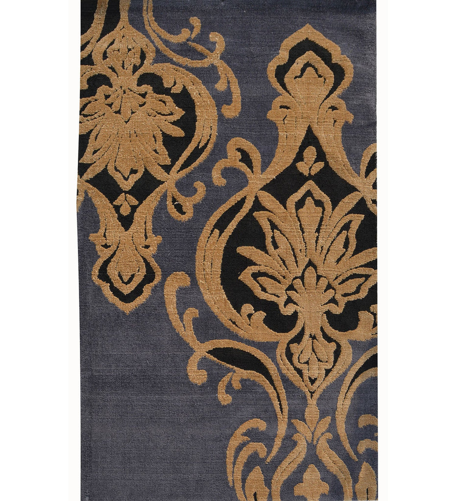 Grey Damask Polyester Carpet