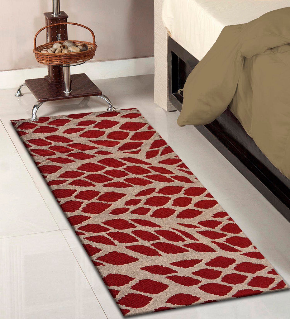 Red Abstract Polyester Runner
