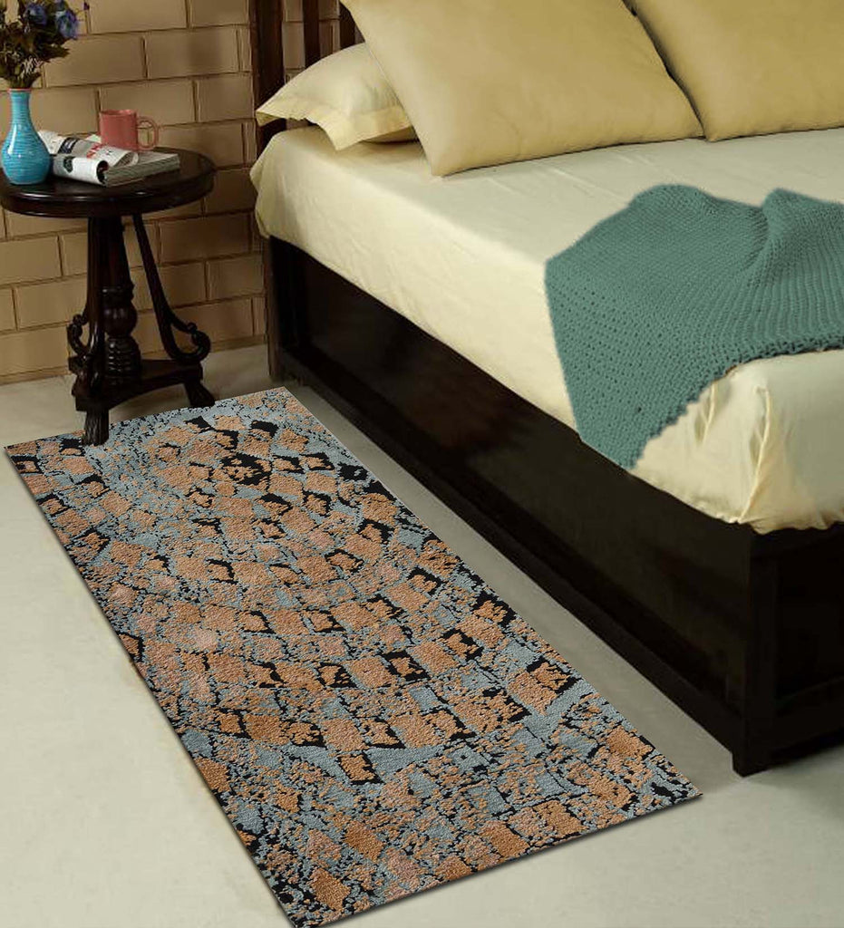 Blue Abstract Polyester Runner