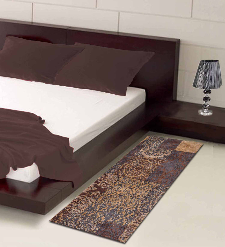 Brown Traditional Polyester Runner