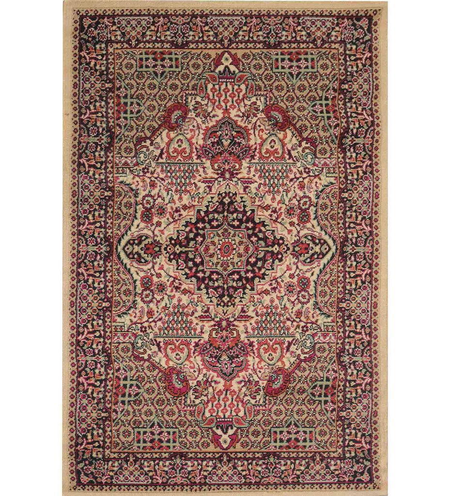Beige Traditional Polypropylene Carpet