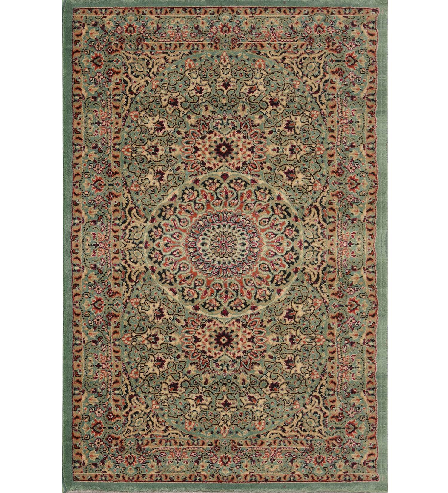 Green Traditional Polypropylene Carpet – PrestoBazaar