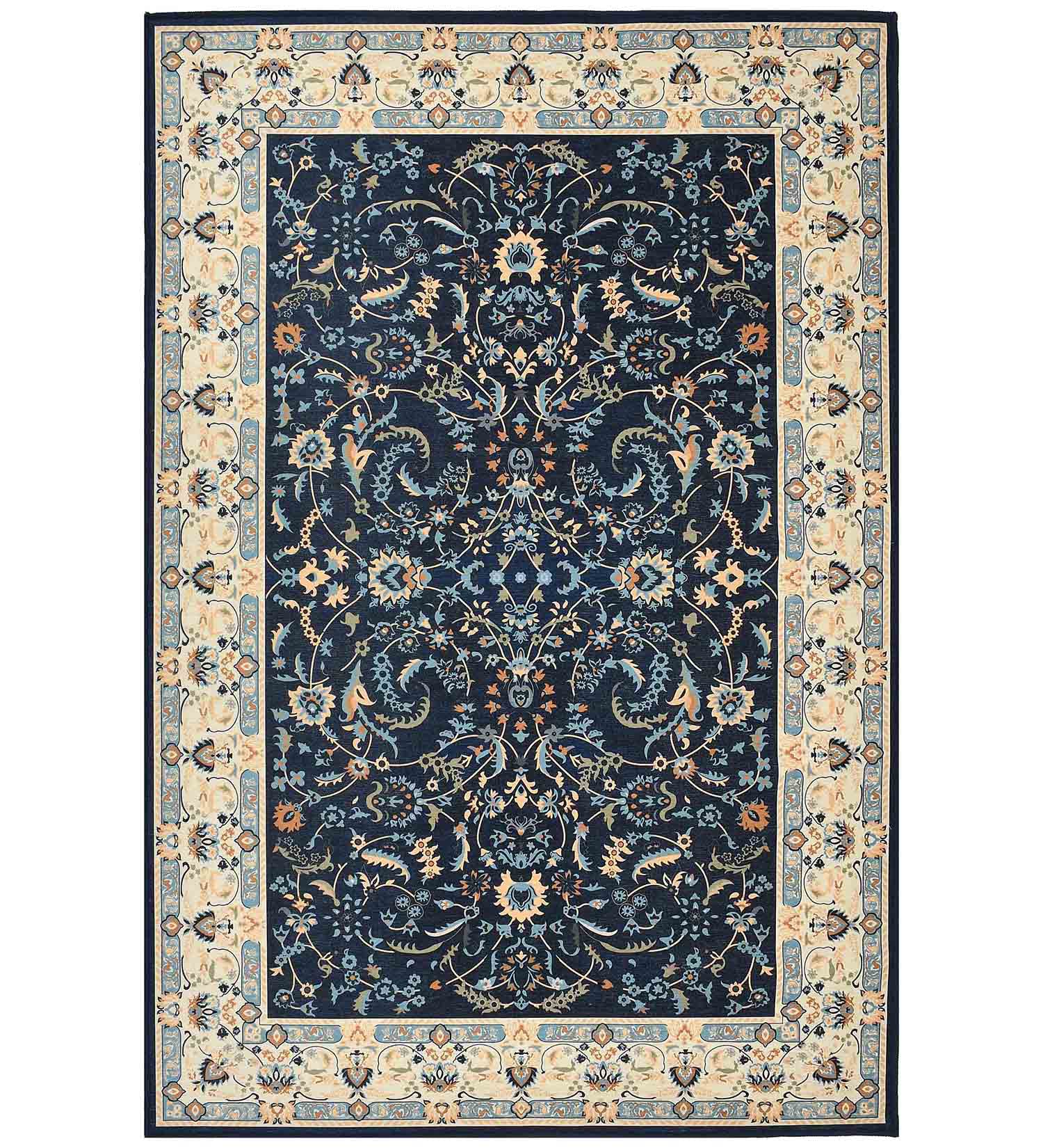 Blue Traditional Machine Washable Rug – PrestoBazaar