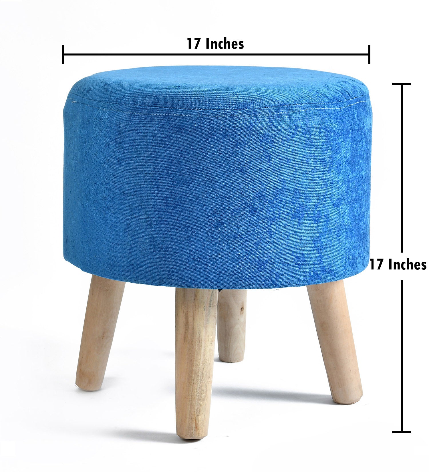 Blue Timber Stool Blue Velvet Wooden Stool – PrestoBazaar